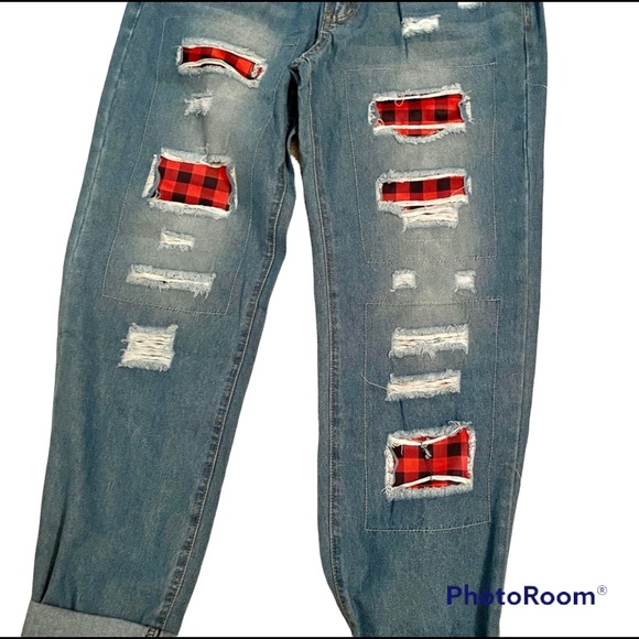 Denim - Buffalo plaid jeans